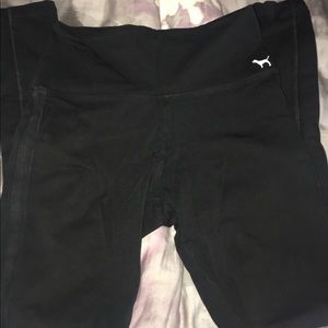 pink black leggings with side pockets size small